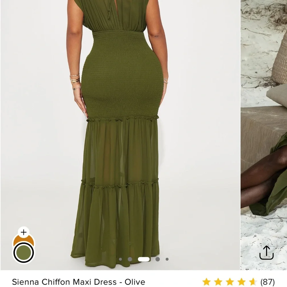 Fashion Nova Green Tiered Ruffled Maxi Dress - Picture 7 of 7